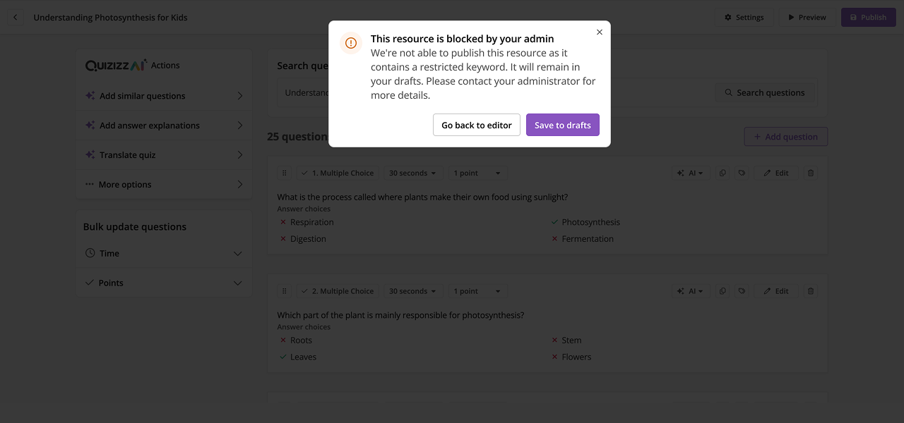 Content moderation edge cases and draft handling
