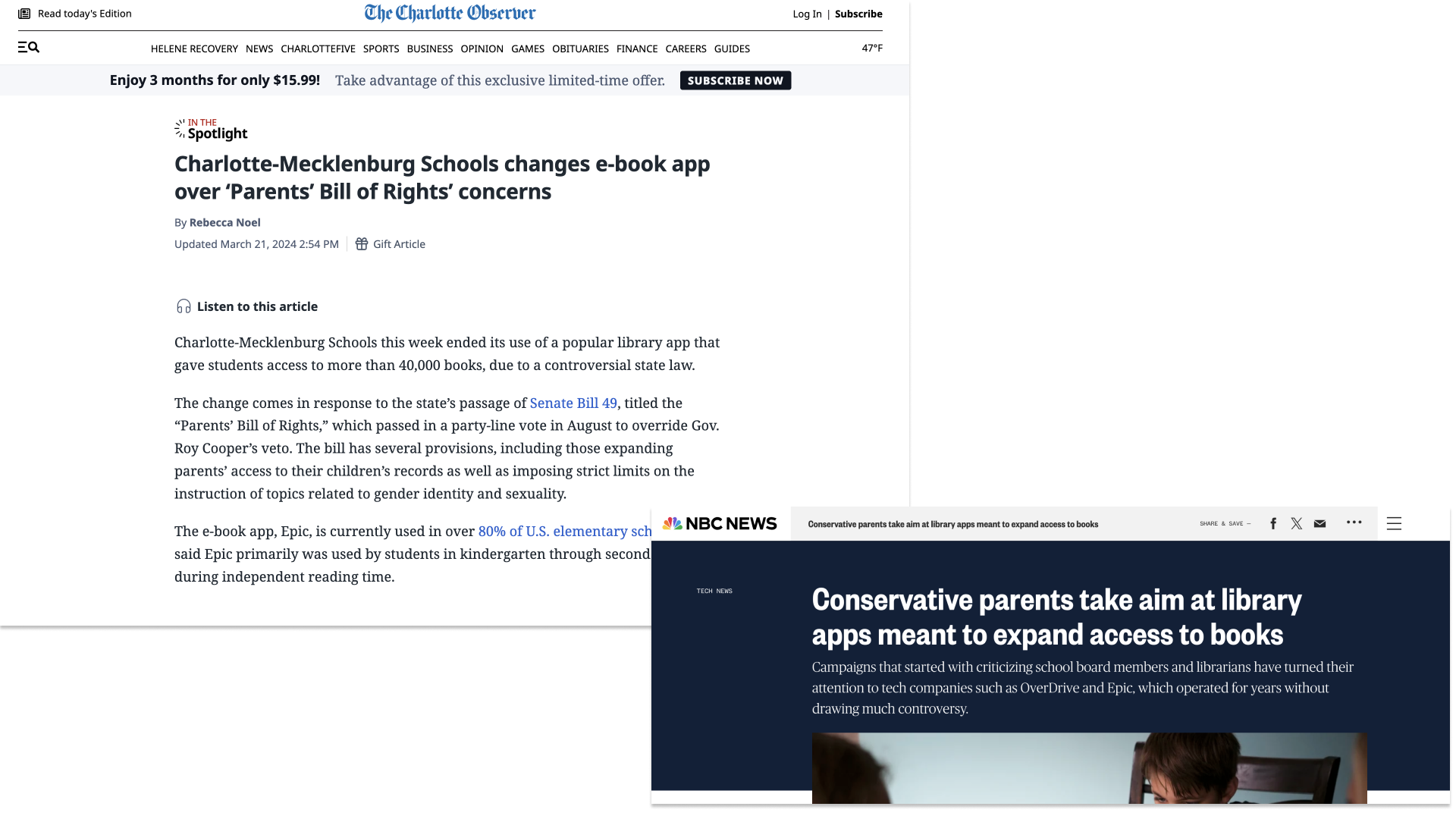 Political context and news