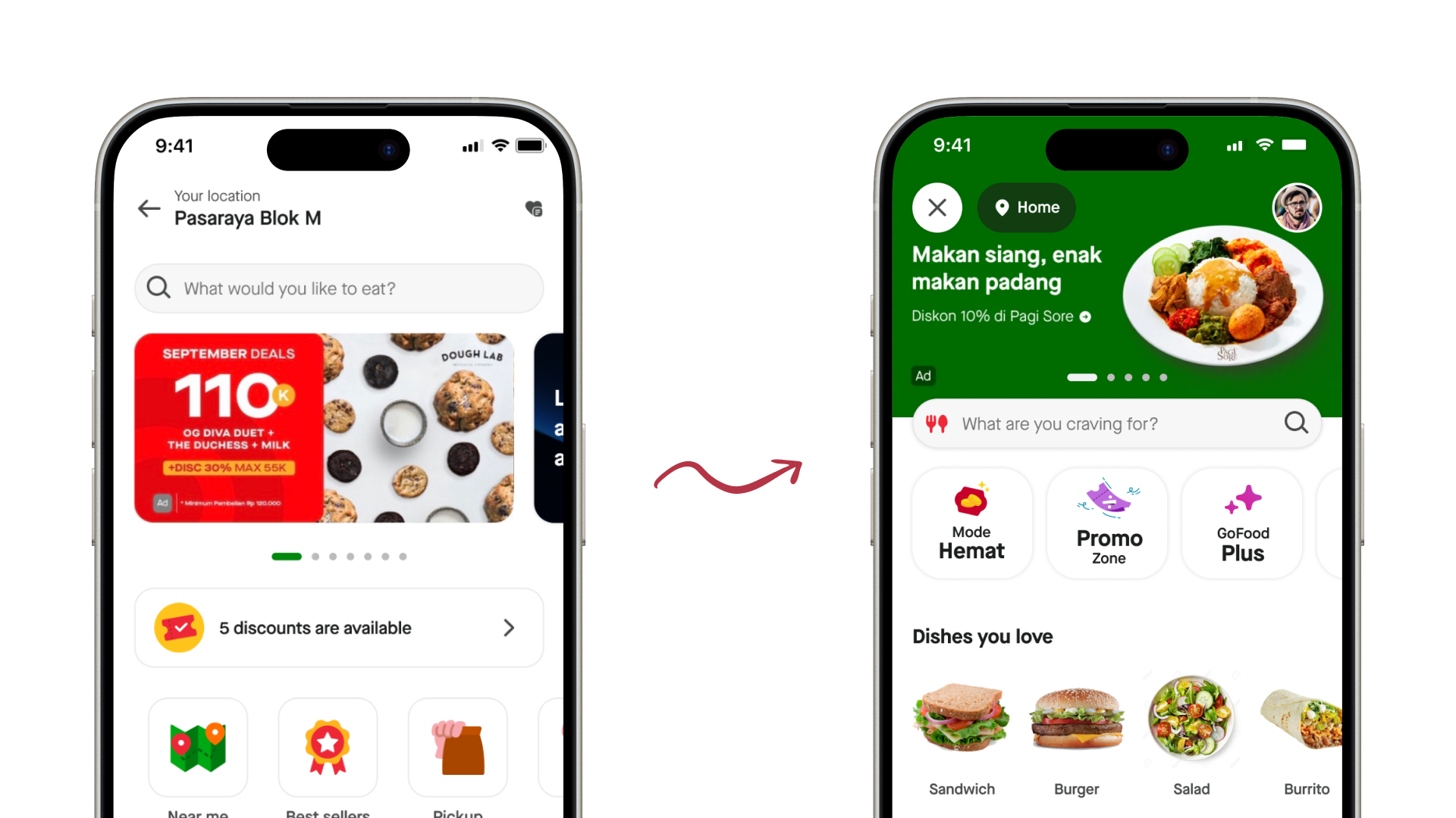 Before and after comparison